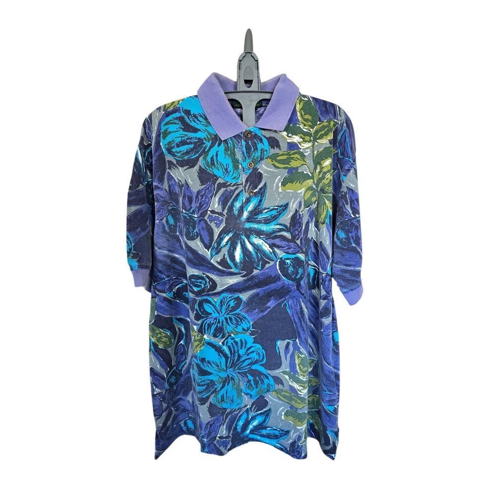 Vtg Colours by Alexander Julian Polo Tropical Style Size L See Desc